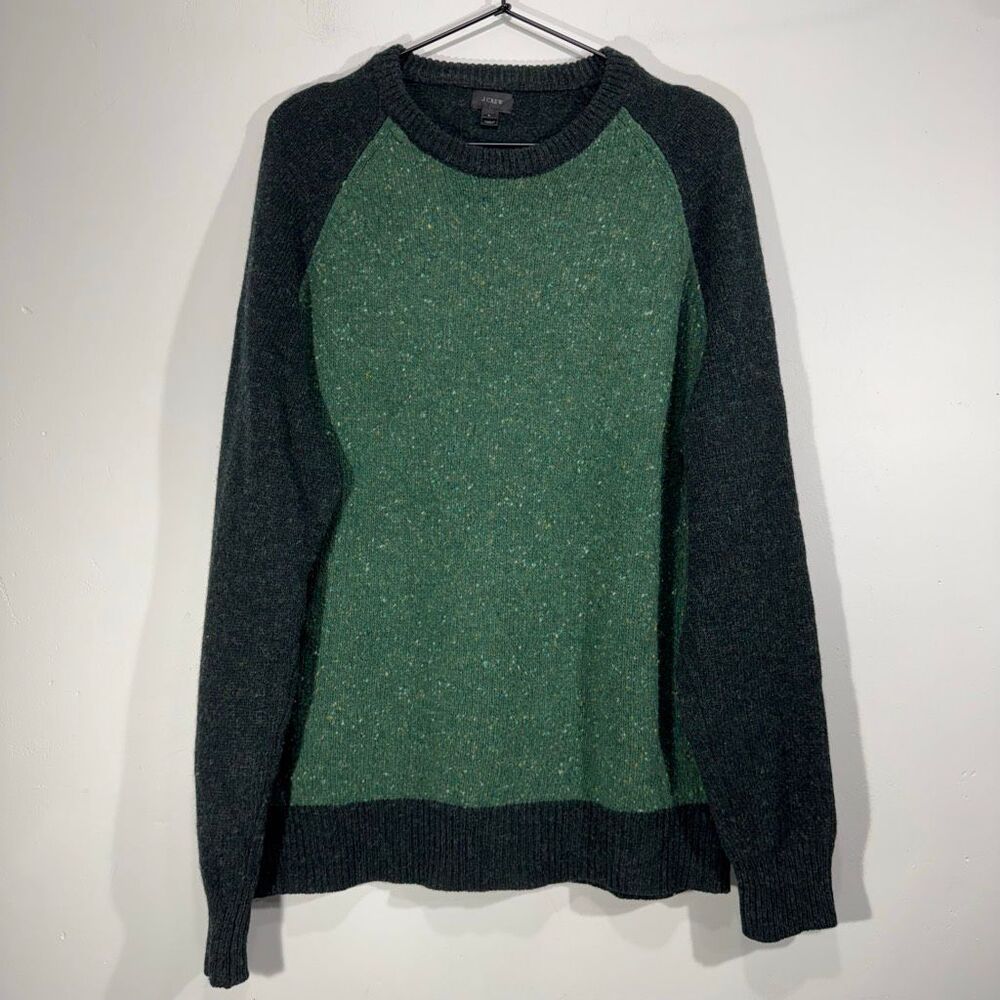 J Crew Wool Donegal Baseball Style Holiday Sweater M